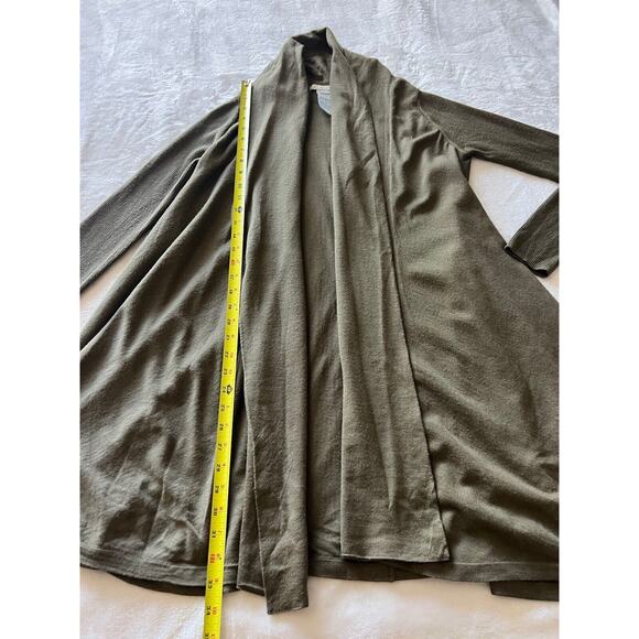 Boden Wool Open Front Army Green Open Front Longline Cardigan Sweater US 8 UK 12 - Picture 12 of 14